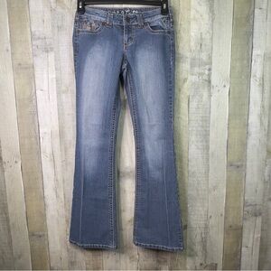 Industrial Cotton Size 7 Boot/Flare Leg w/Crease Blue Denim Jeans